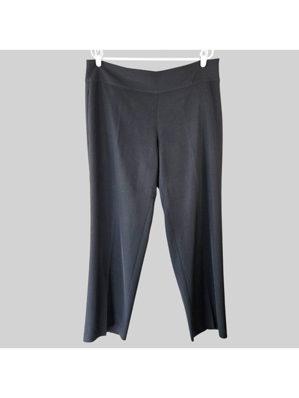 Eileen Fisher Wide Leg Dress Pant Lg Black Silk Blend Minimalist Relaxed Trouser